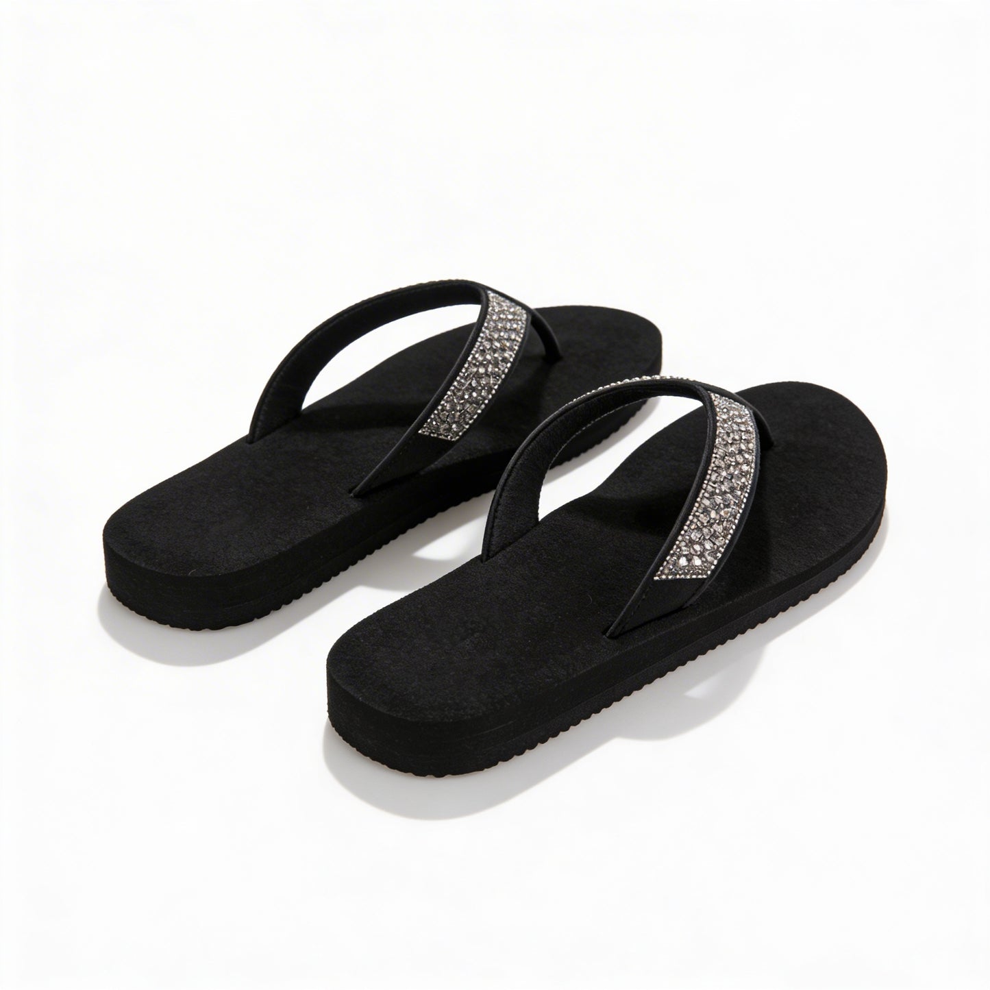 Totes Sol Bounce 0464 Womens Toe-Post Sandals Black