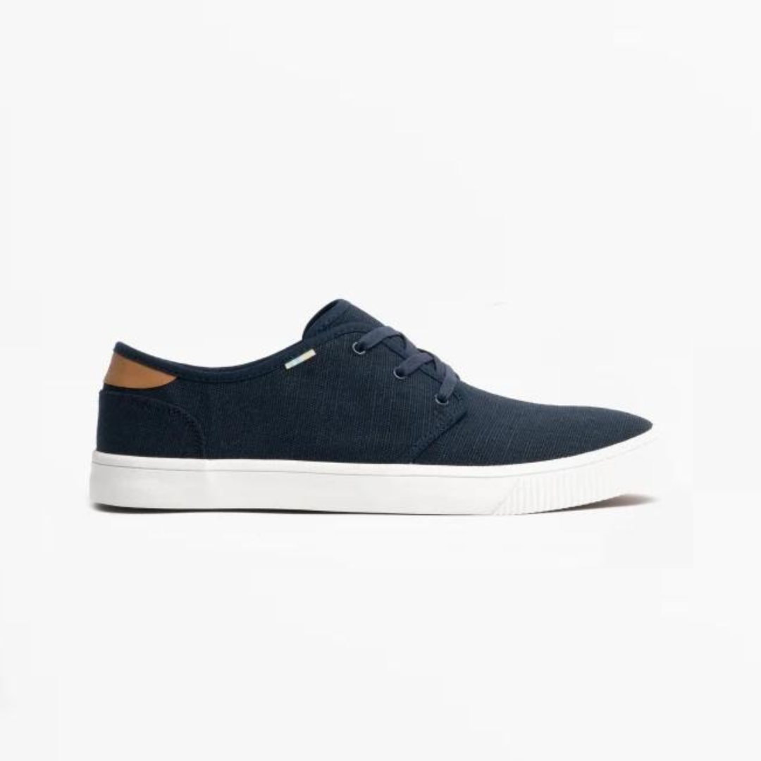 CARLO Mens Canvas Trainers Navy