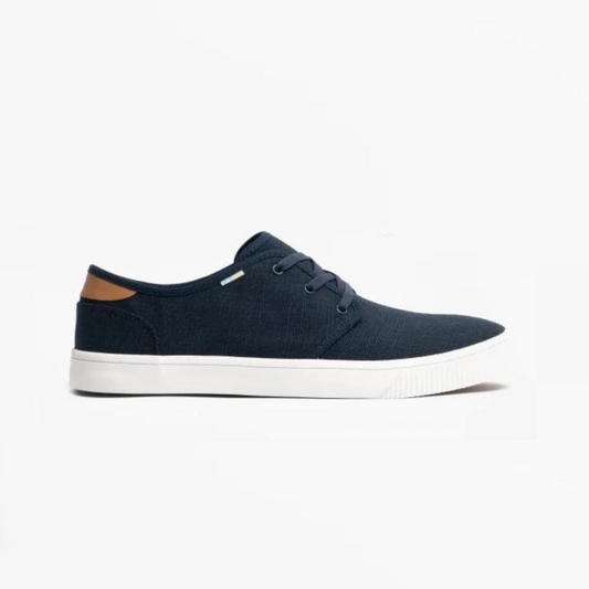 CARLO Mens Canvas Trainers Navy