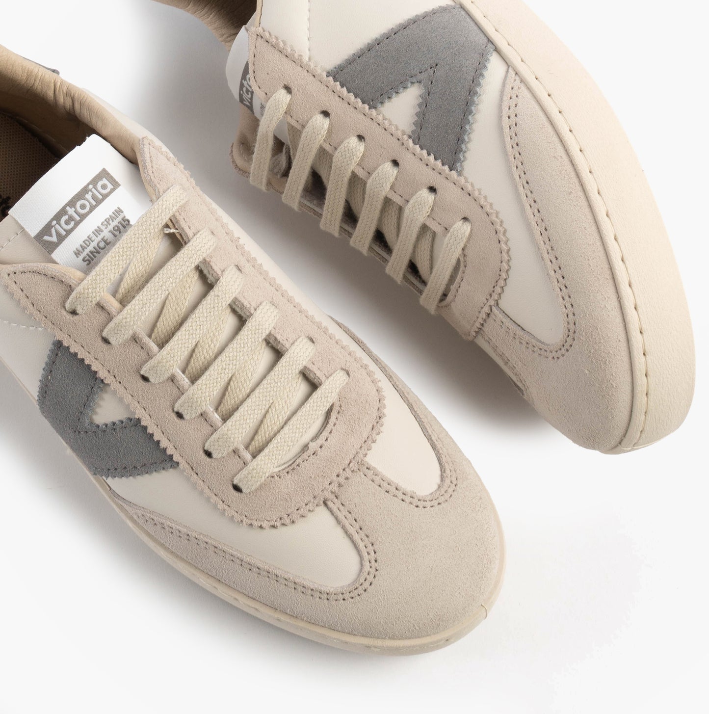 BERLIN FAUX LEATHER & SPLIT Womens Trainers Gris