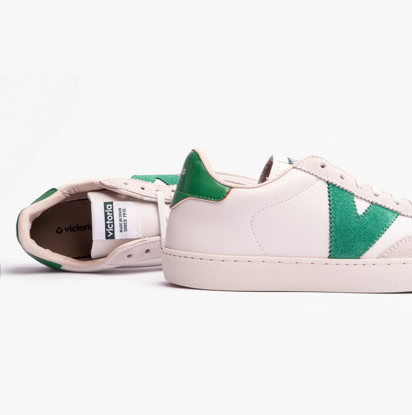 BERLIN FAUX LEATHER & SPLIT Womens Trainers Verde