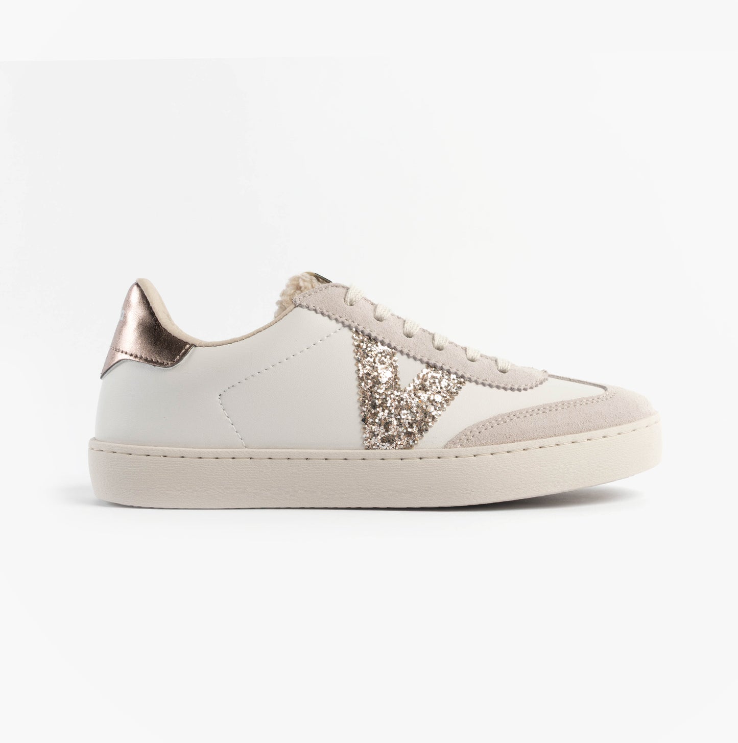 BERLIN FAUX LEATHER & SHEARLING CYCLIST Womens Trainers Hielo