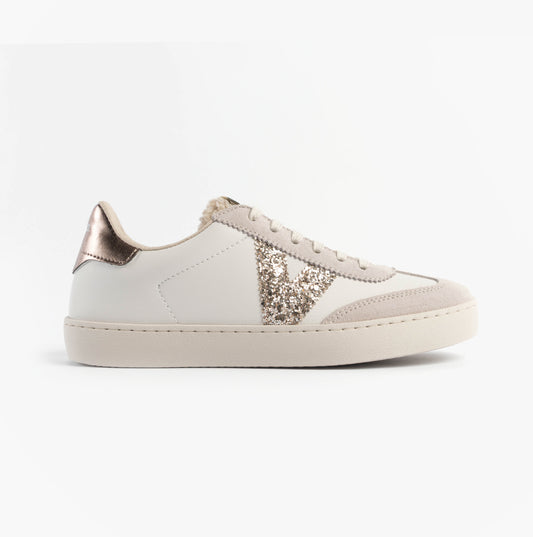BERLIN FAUX LEATHER & SHEARLING CYCLIST Womens Trainers Hielo