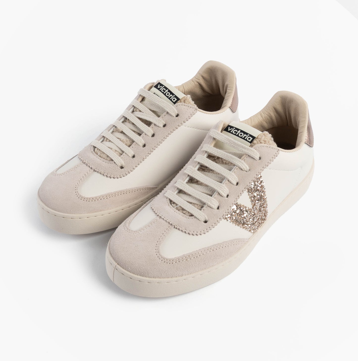 BERLIN FAUX LEATHER & SHEARLING CYCLIST Womens Trainers Hielo
