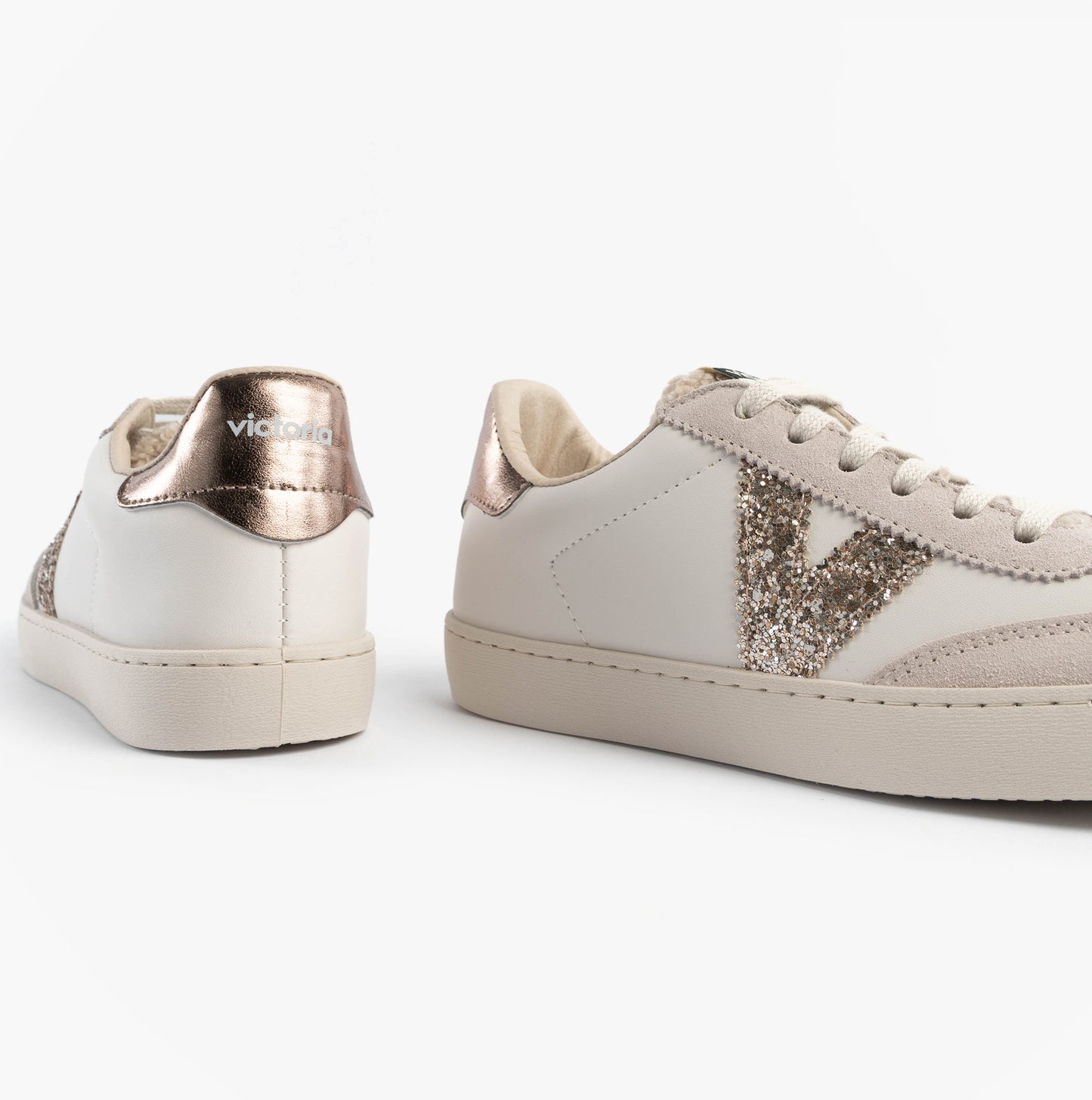 BERLIN FAUX LEATHER & SHEARLING CYCLIST Womens Trainers Hielo