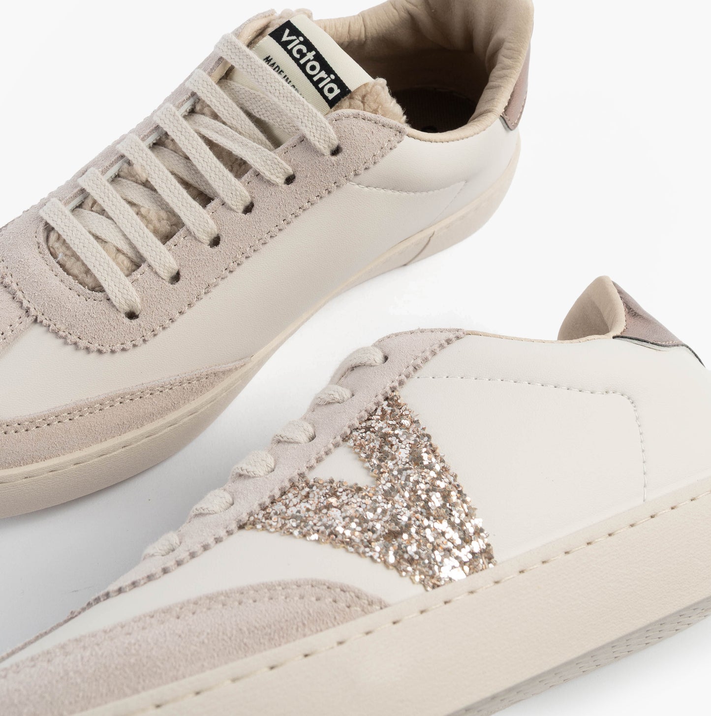 BERLIN FAUX LEATHER & SHEARLING CYCLIST Womens Trainers Hielo