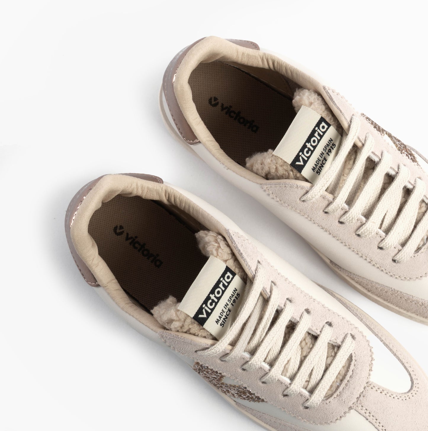 BERLIN FAUX LEATHER & SHEARLING CYCLIST Womens Trainers Hielo