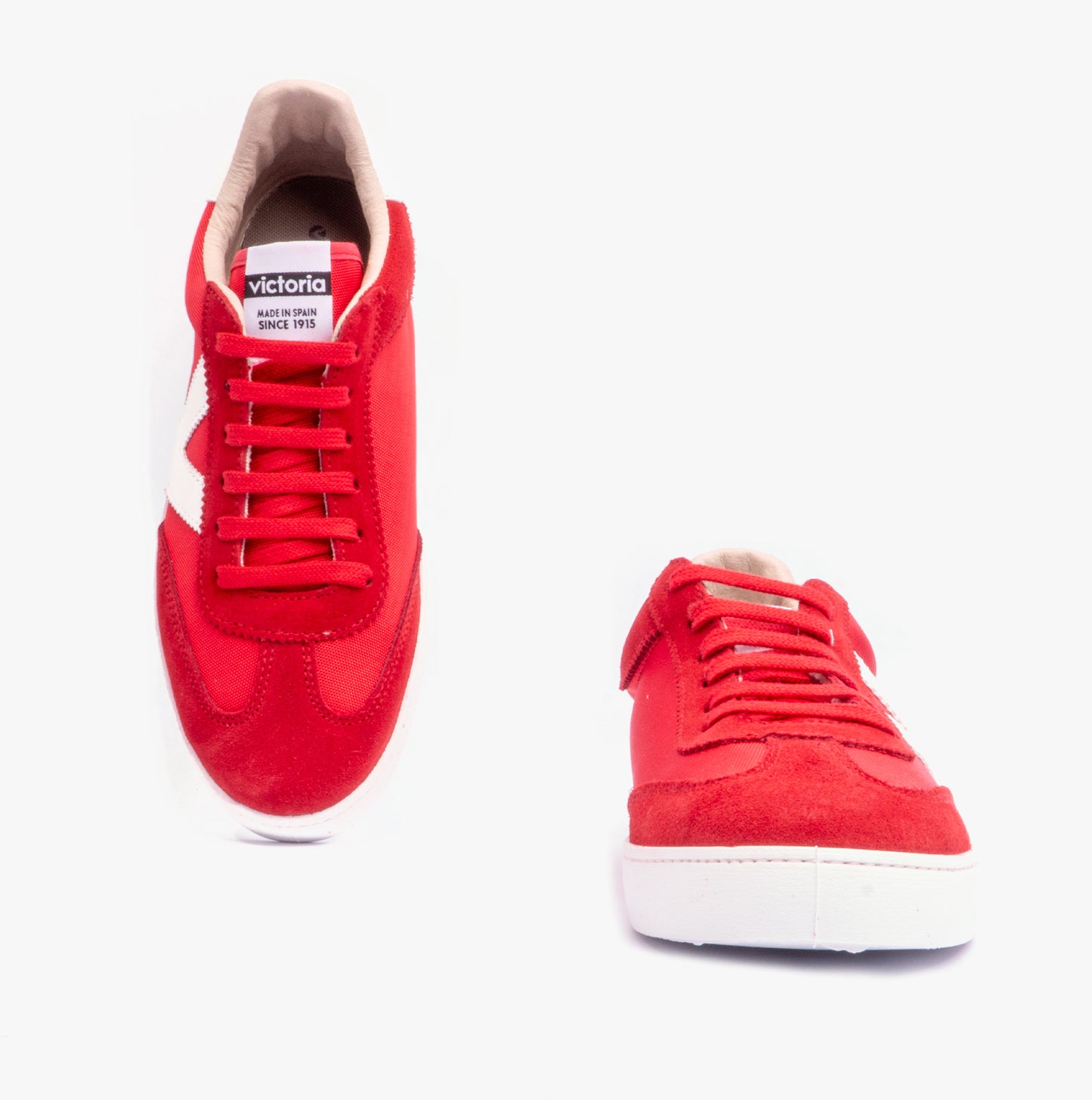 BERLIN SPLIT LEATHER & NYLON Womens Trainers Rojo