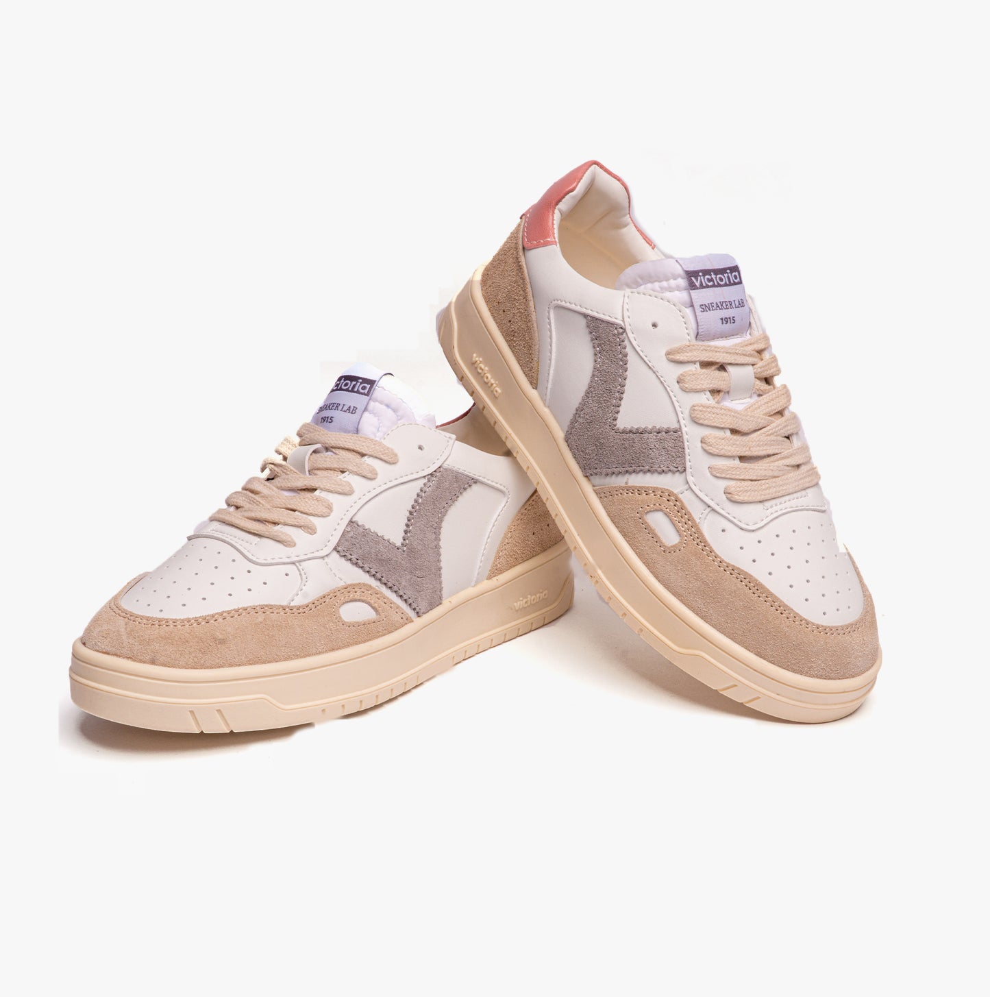 SEUL FAUX LEATHER & SPLIT Womens Trainers Rosa
