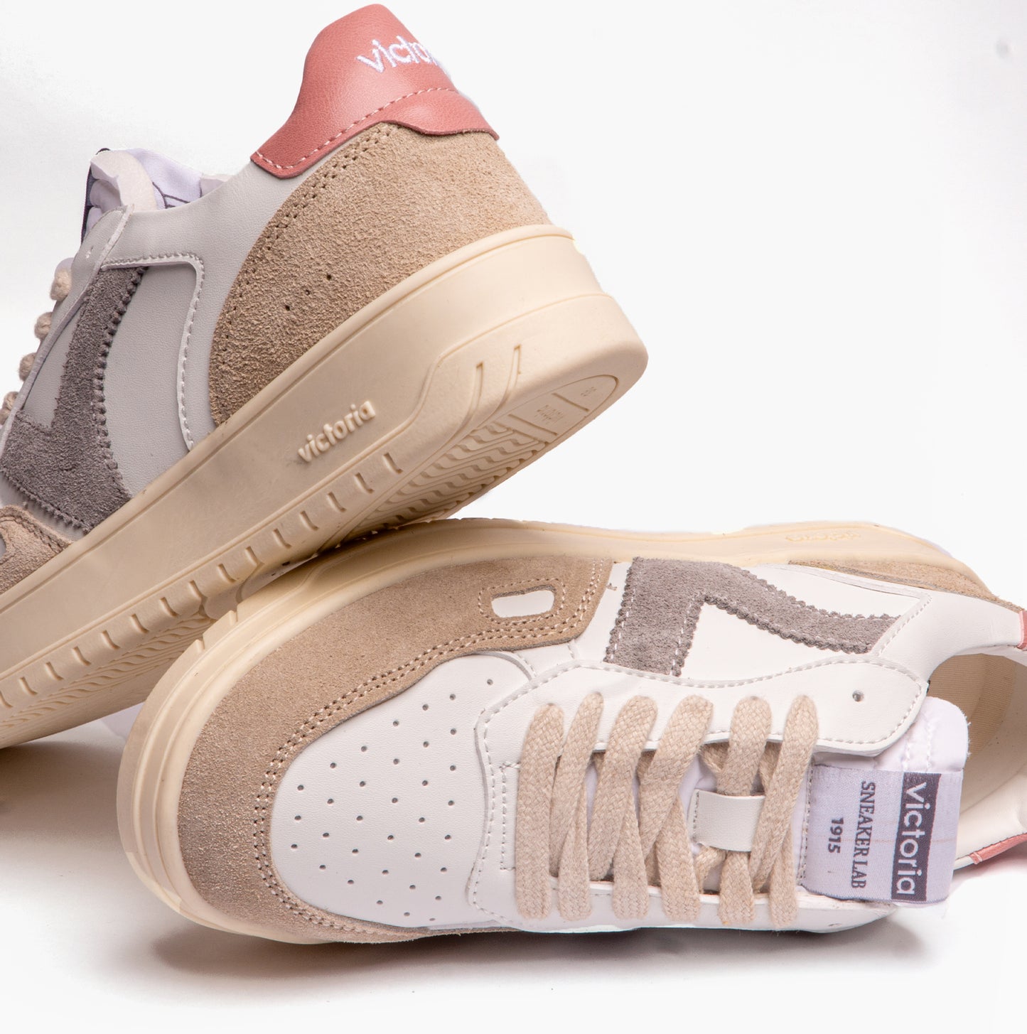 SEUL FAUX LEATHER & SPLIT Womens Trainers Rosa