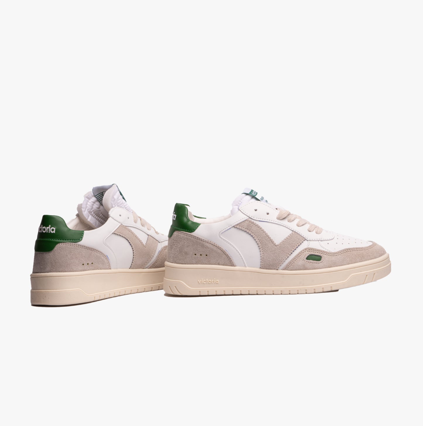 SEUL RETRO FAUX LEATHER & SPLIT Womens Trainers Verde