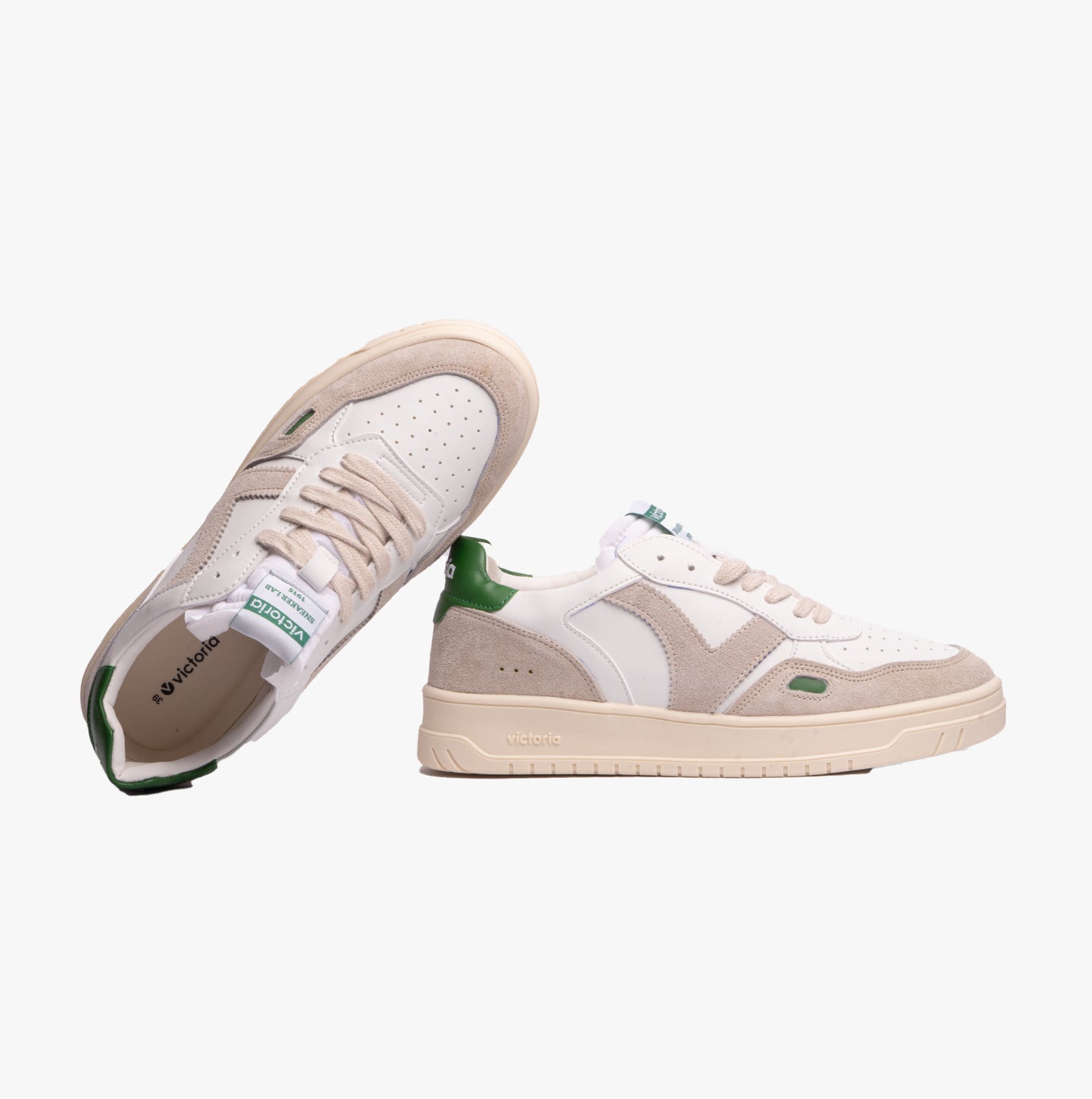 SEUL RETRO FAUX LEATHER & SPLIT Womens Trainers Verde