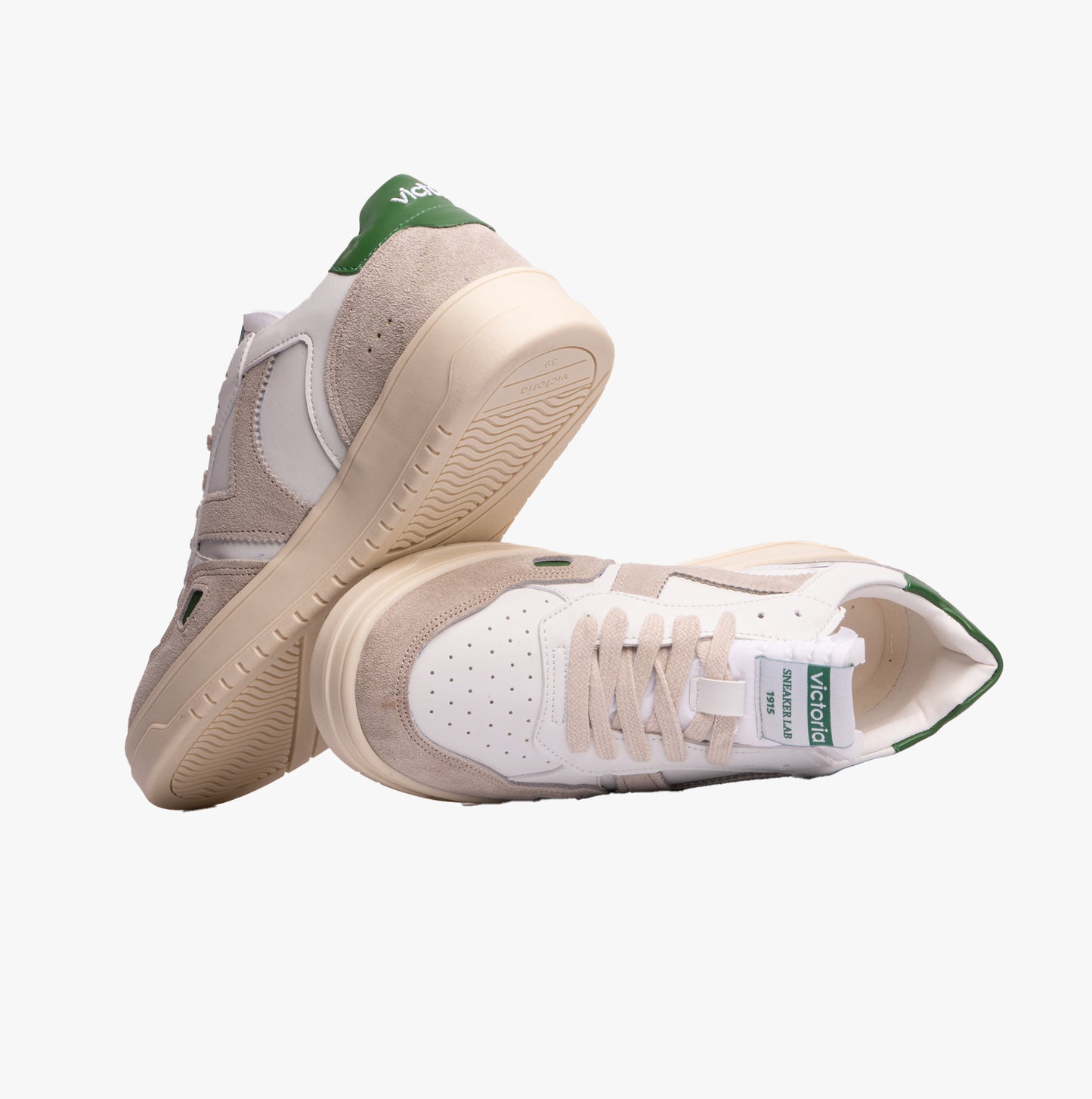 SEUL RETRO FAUX LEATHER & SPLIT Womens Trainers Verde