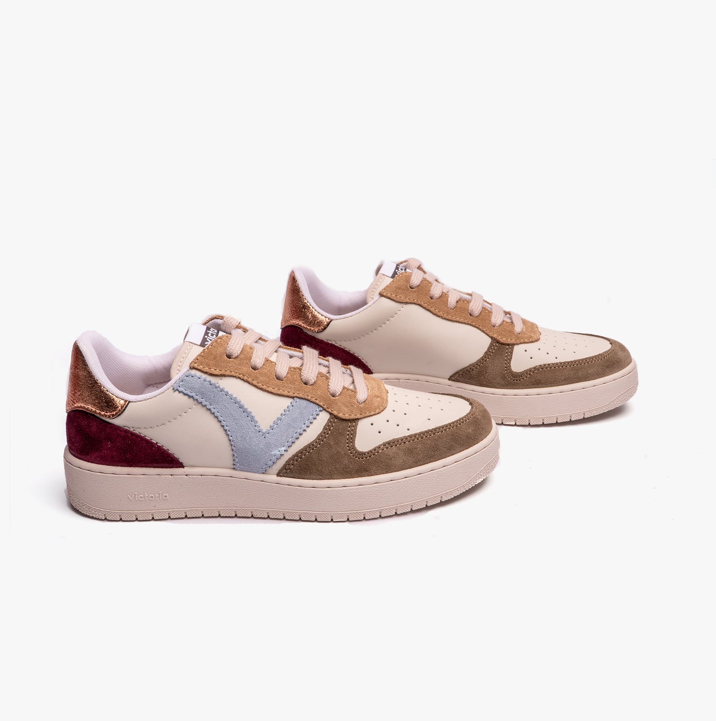 MADRID MULTICOLOURED SPLIT LEATHER Womens Trainers Khaki