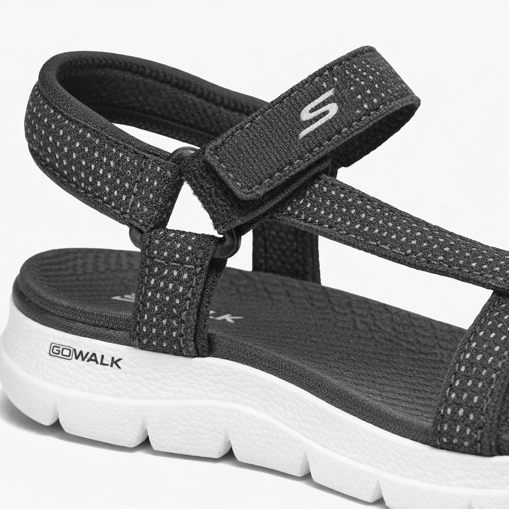 Skechers GO WALK FLEX SANDAL - SUBLIME Womens Ankle Strap Sandals Black/White