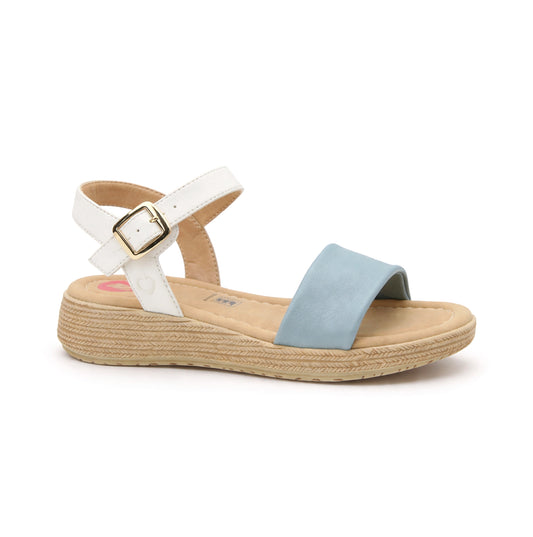 Heavenly Feet SARA Womens Platform  Sandals Blue/White