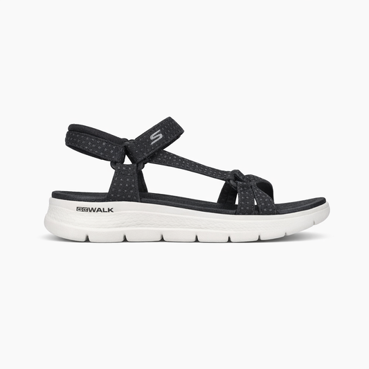 Skechers GO WALK FLEX SANDAL - SUBLIME Womens Ankle Strap Sandals Black/White