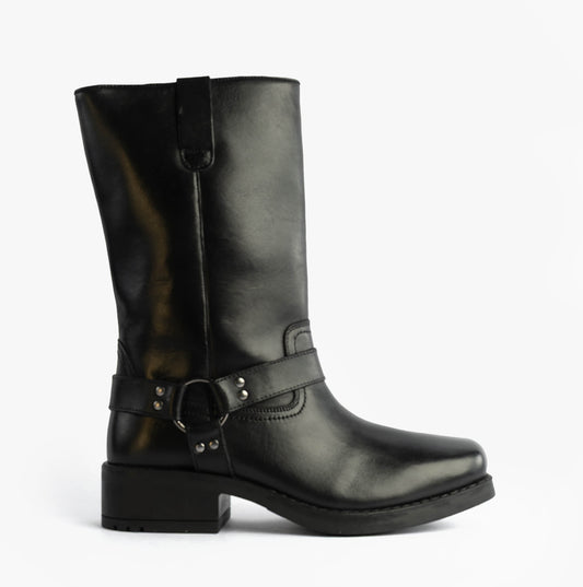 Woodland HIGH HARLEY Mens Leather Western Boots Black