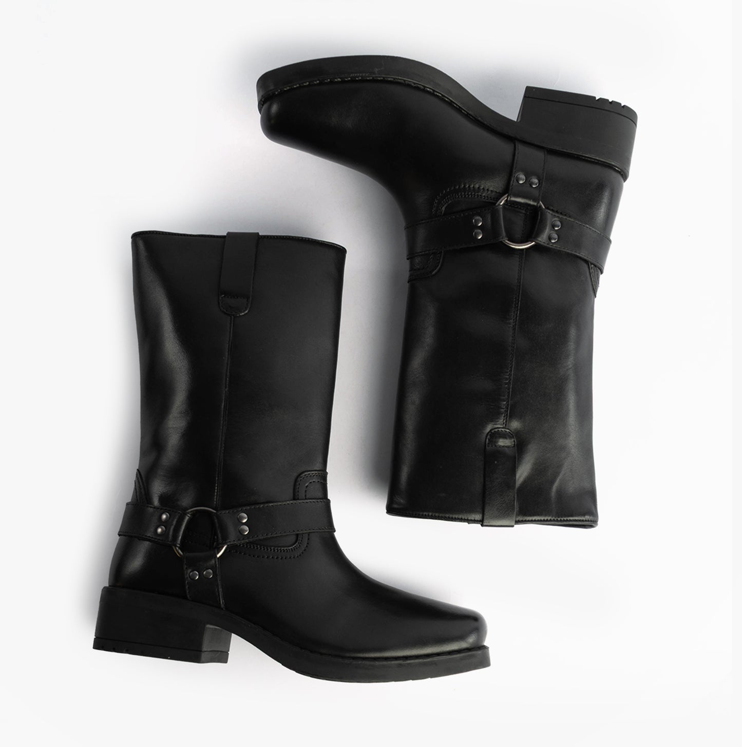 Woodland HIGH HARLEY Mens Leather Western Boots Black