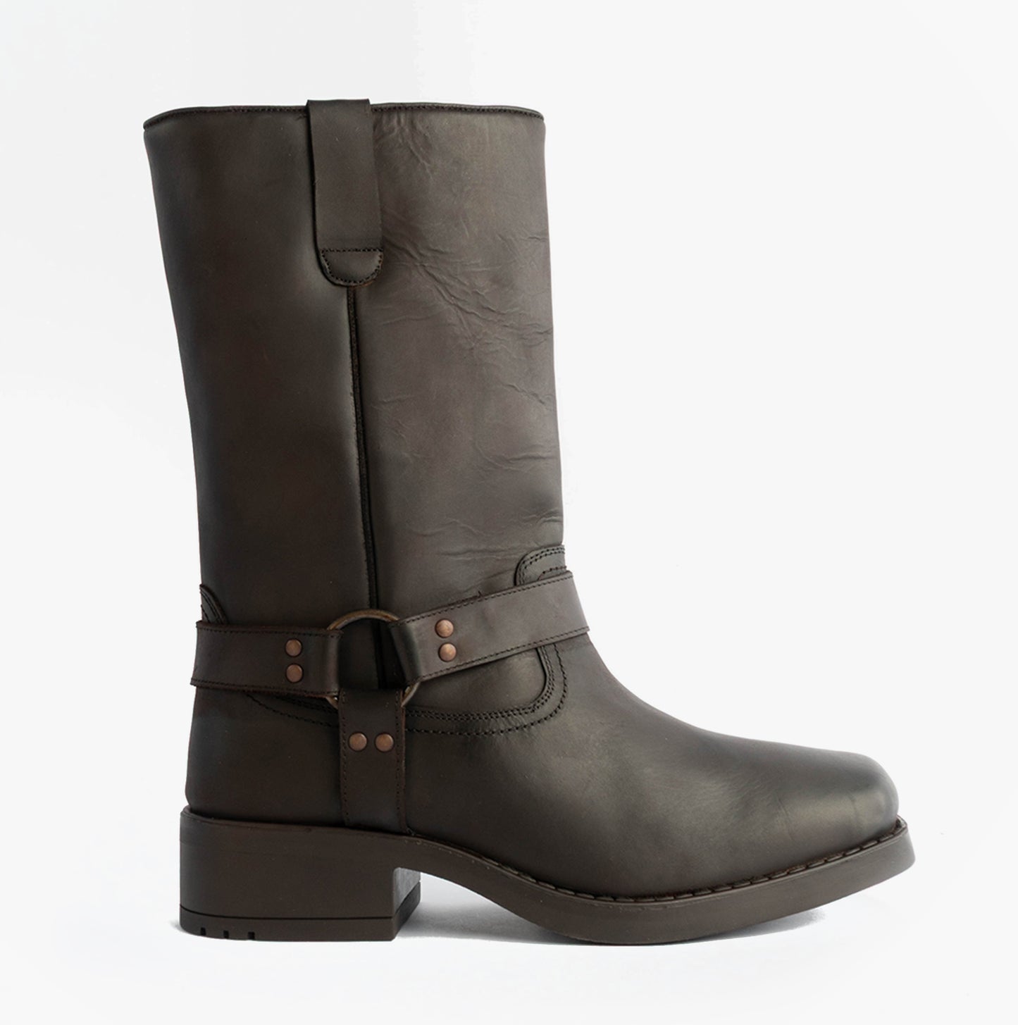 Woodland HIGH HARLEY Mens Leather Western Boots Dark Brown