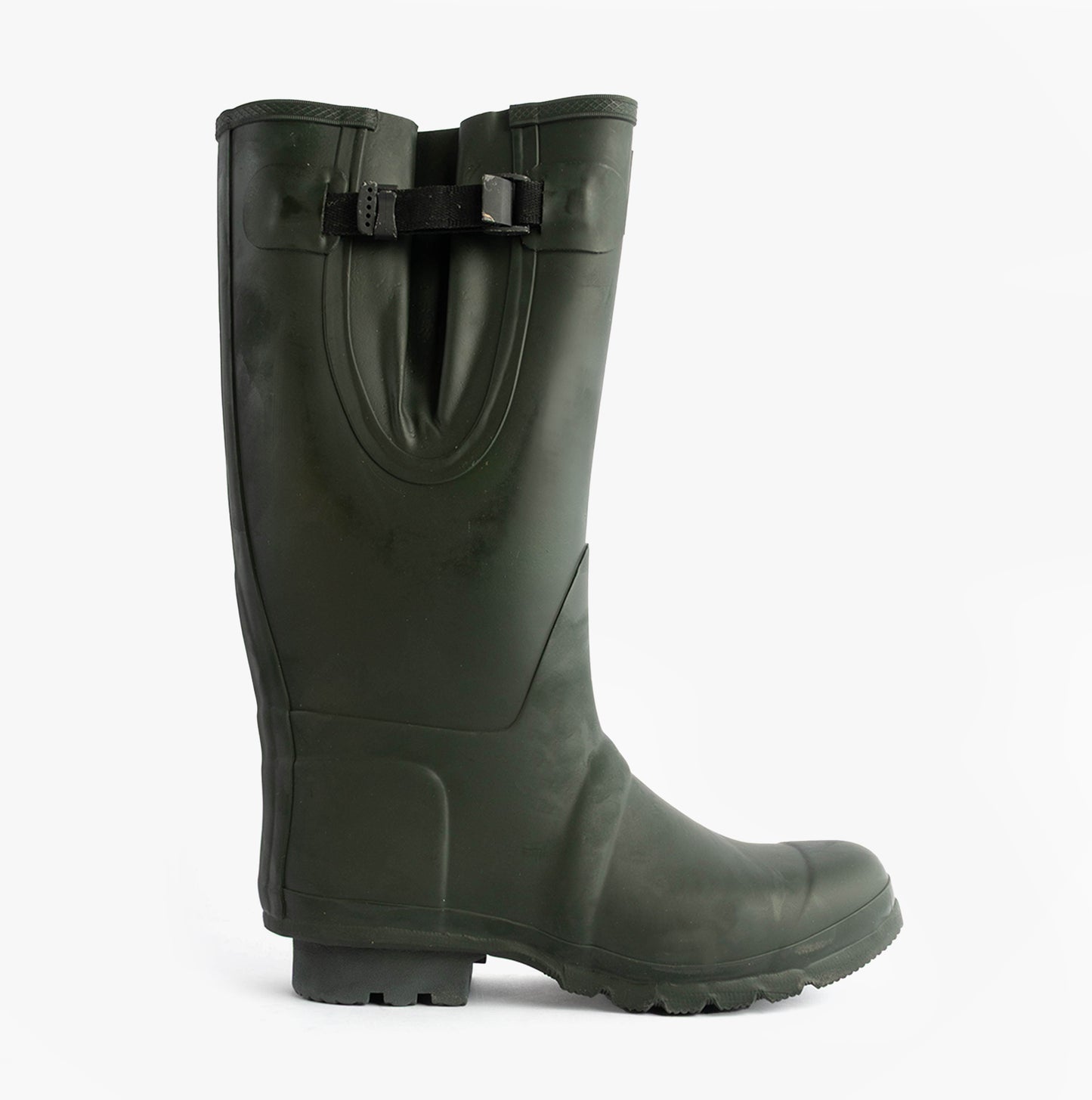 Woodland NEOPRENE Gusset Unisex Buckle Wellington Boots Olive Green