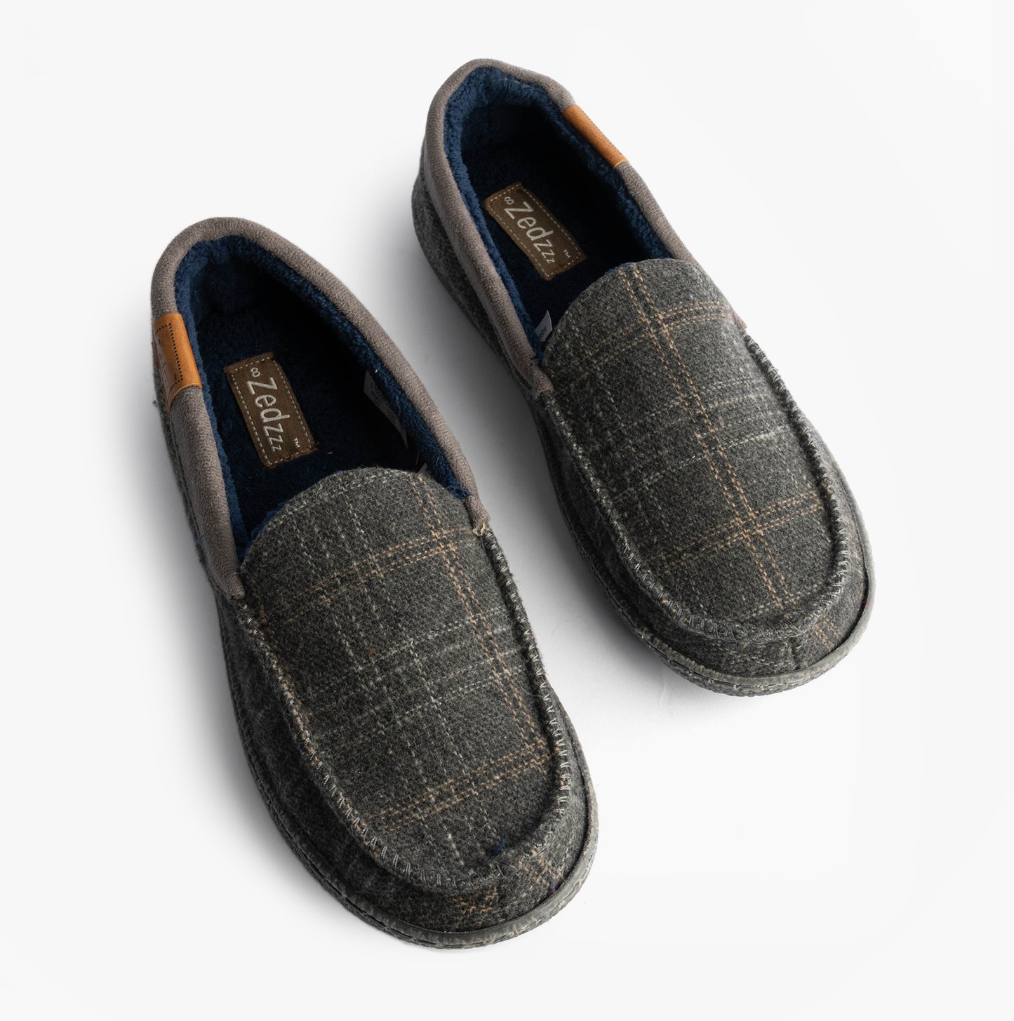 Zedzzz NEVILLE Mens Moccasins Slippers Grey