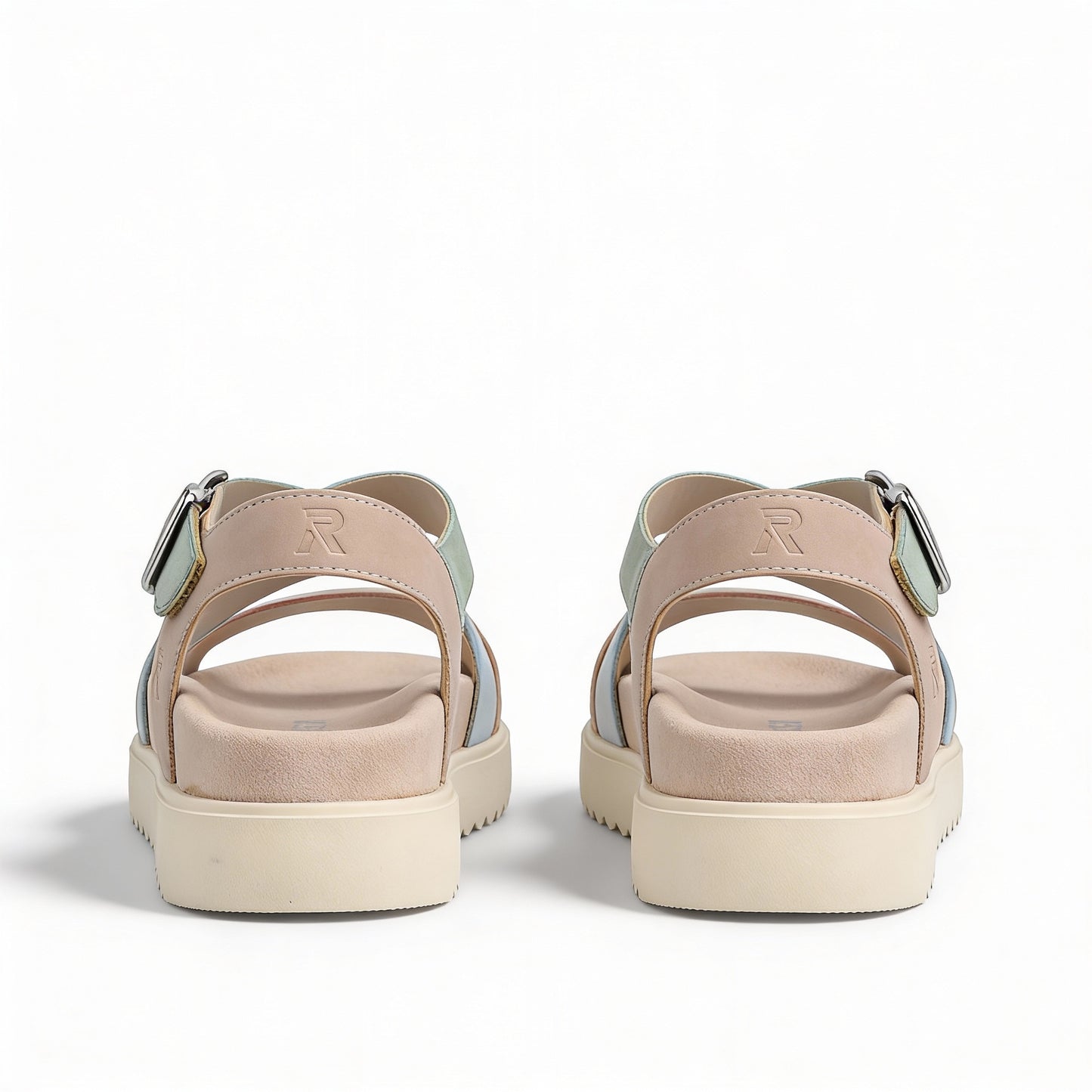 Rieker V5663 Womens Ankle Strap Sandals Beige Multi