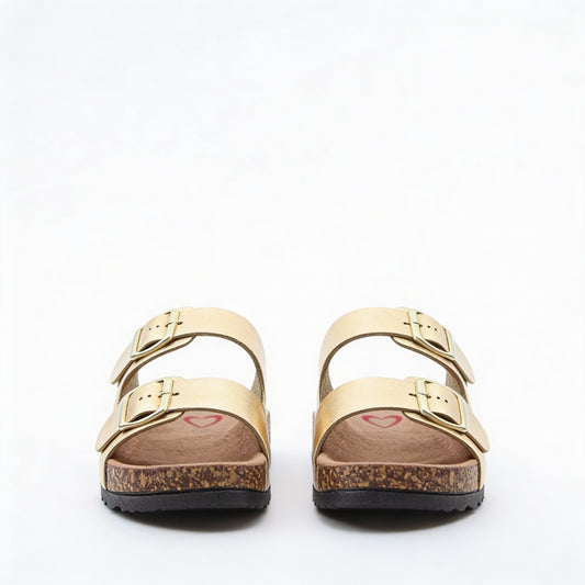 Heavenly Feet HARMONY2 Womens Mules Sandals Gold