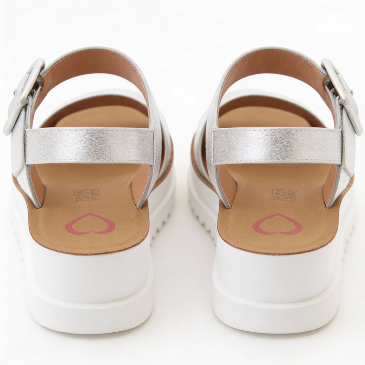 Heavenly Feet PISTACHIO Womens Ankle Strap Sandals Silver