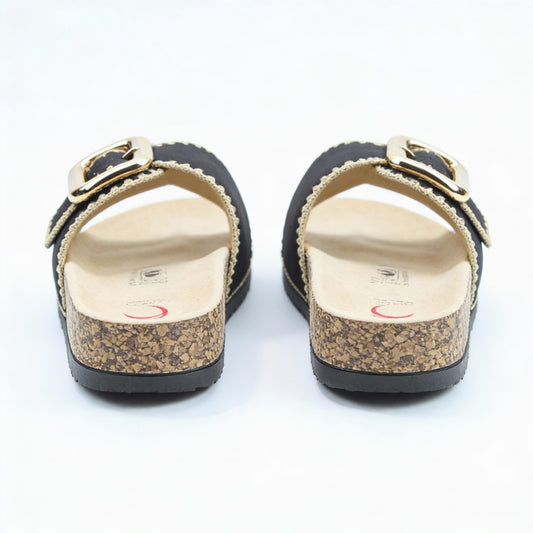 Heavenly Feet REED Womens Mules Sandals Black