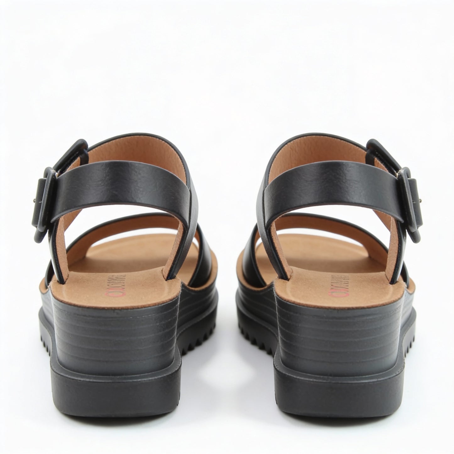 Heavenly Feet PISTACHIO Womens Ankle Strap Sandals Black