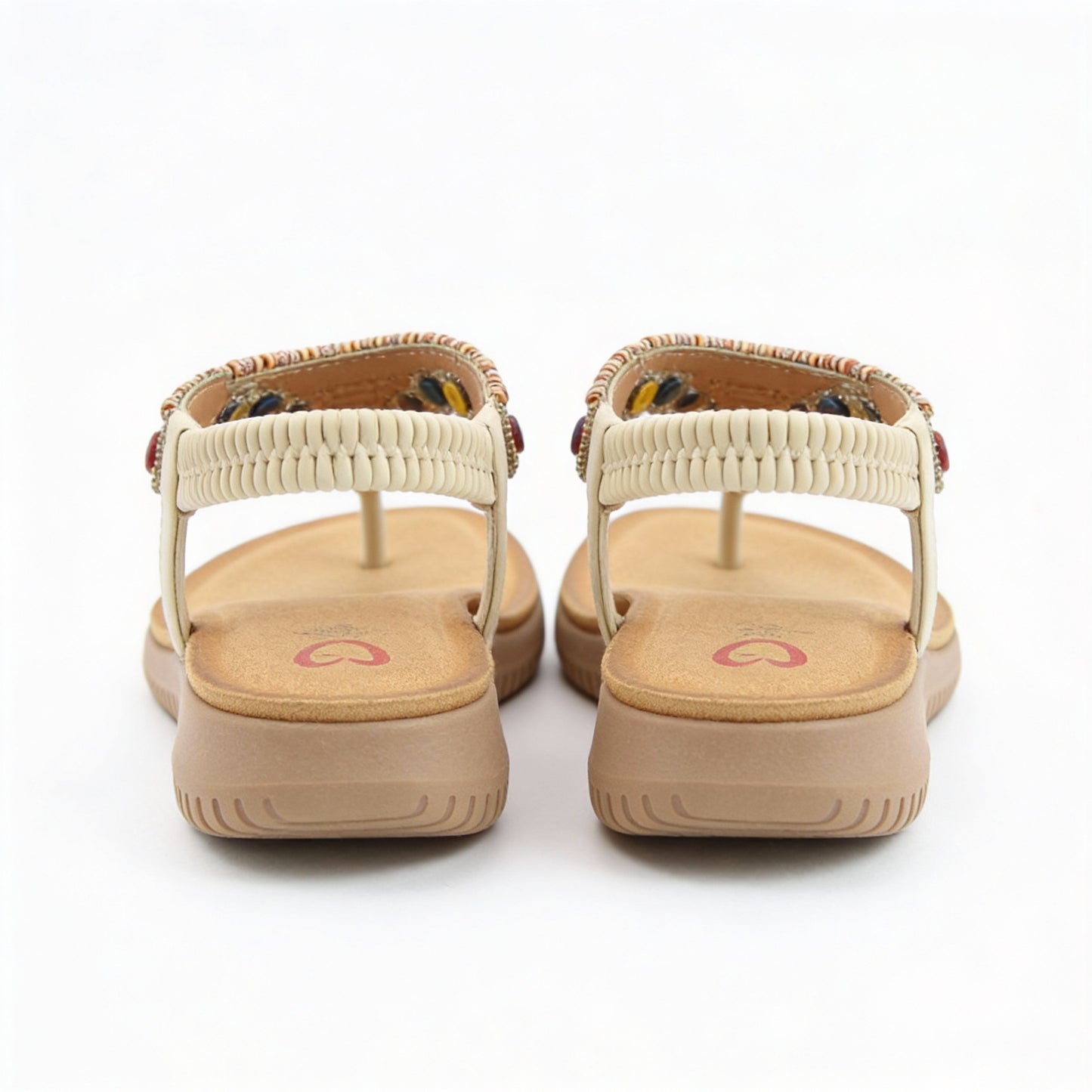 Heavenly Feet RADIANCE Womens Toe-Post Sandals Beige