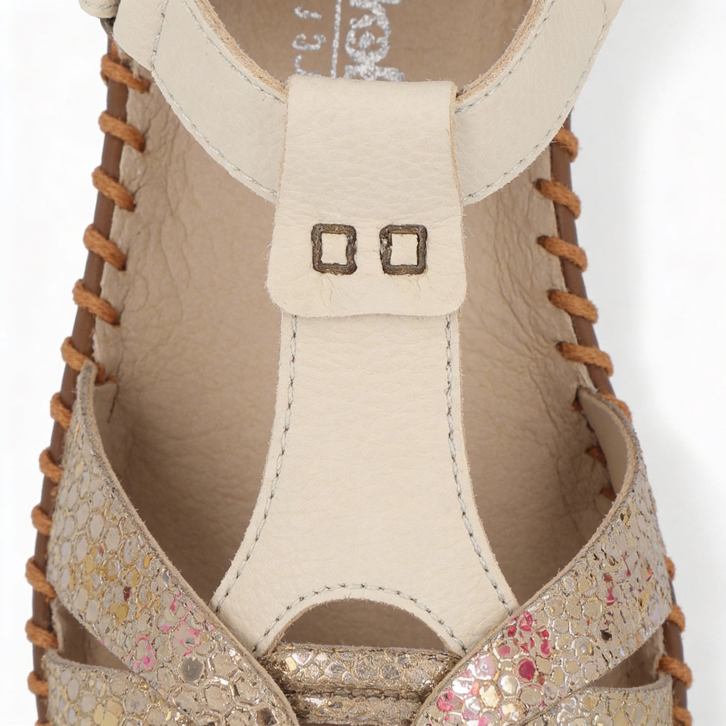 Rieker M1655 Womens Ankle Strap Sandals Cream