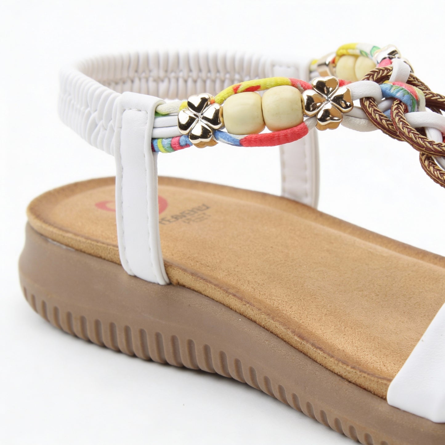 Heavenly Feet BRIGHT Womens Slingback Sandals White