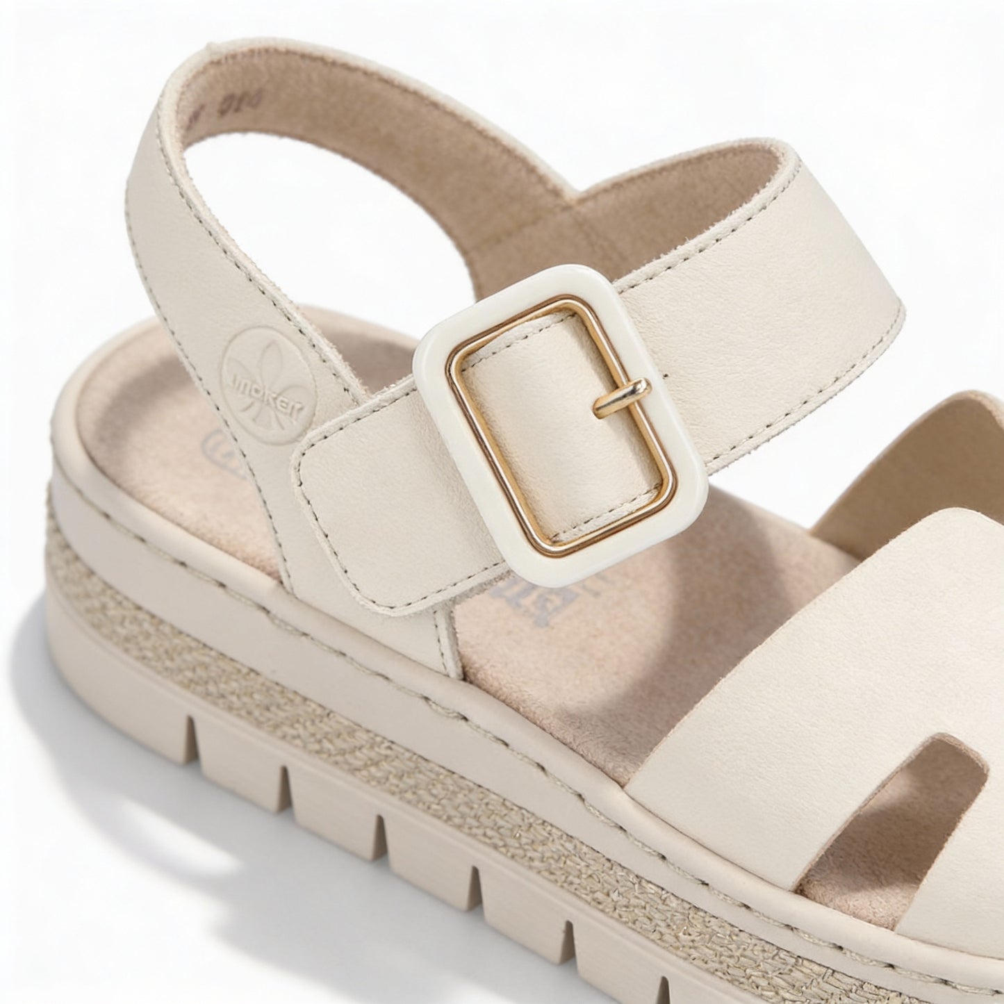 Rieker V4952 Womens Ankle Strap Sandals Beige