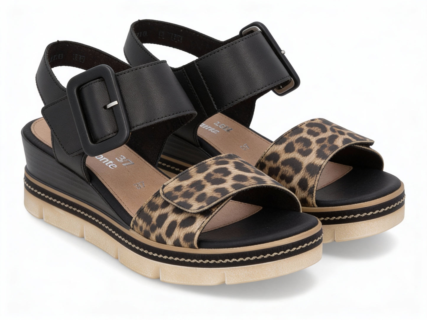 Remonte D2L53-03 Womens Wedge Sandals Black