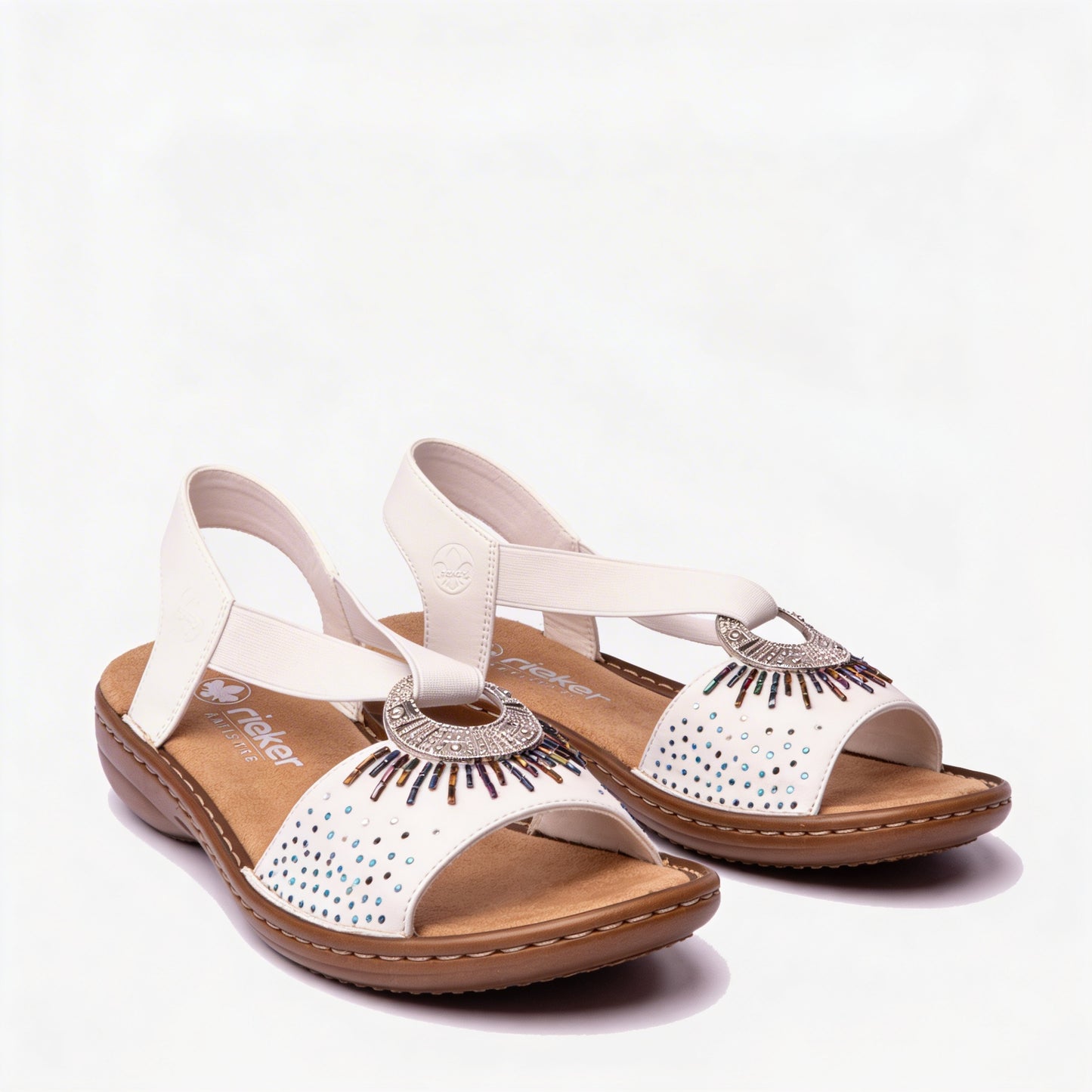 Rieker 60880 Womens Slingback Sandals White
