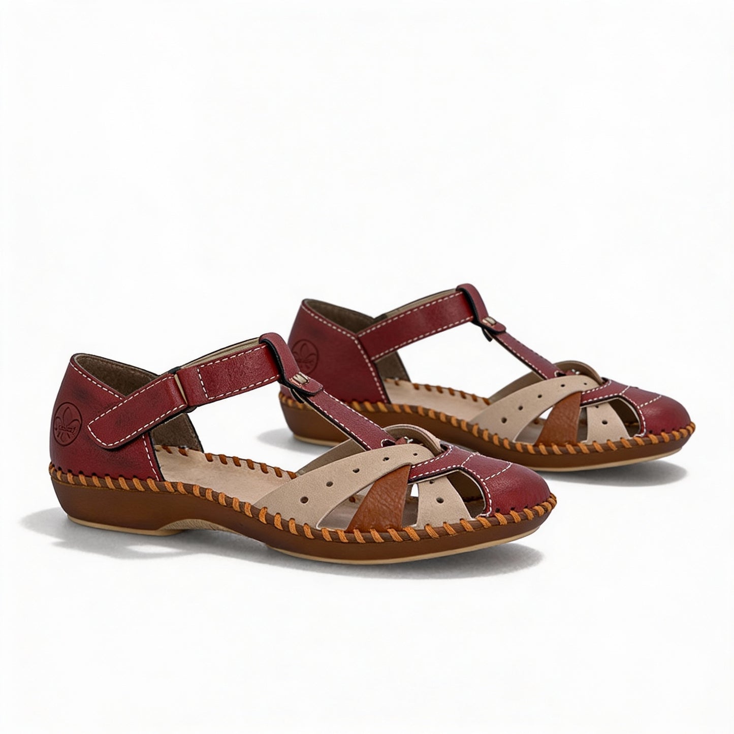 Rieker DESIDERIA Womens Cross Strap Sandals Red