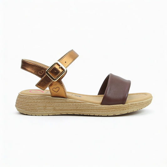 Heavenly Feet SARA Womens Platform  Sandals Chocolate Bronze