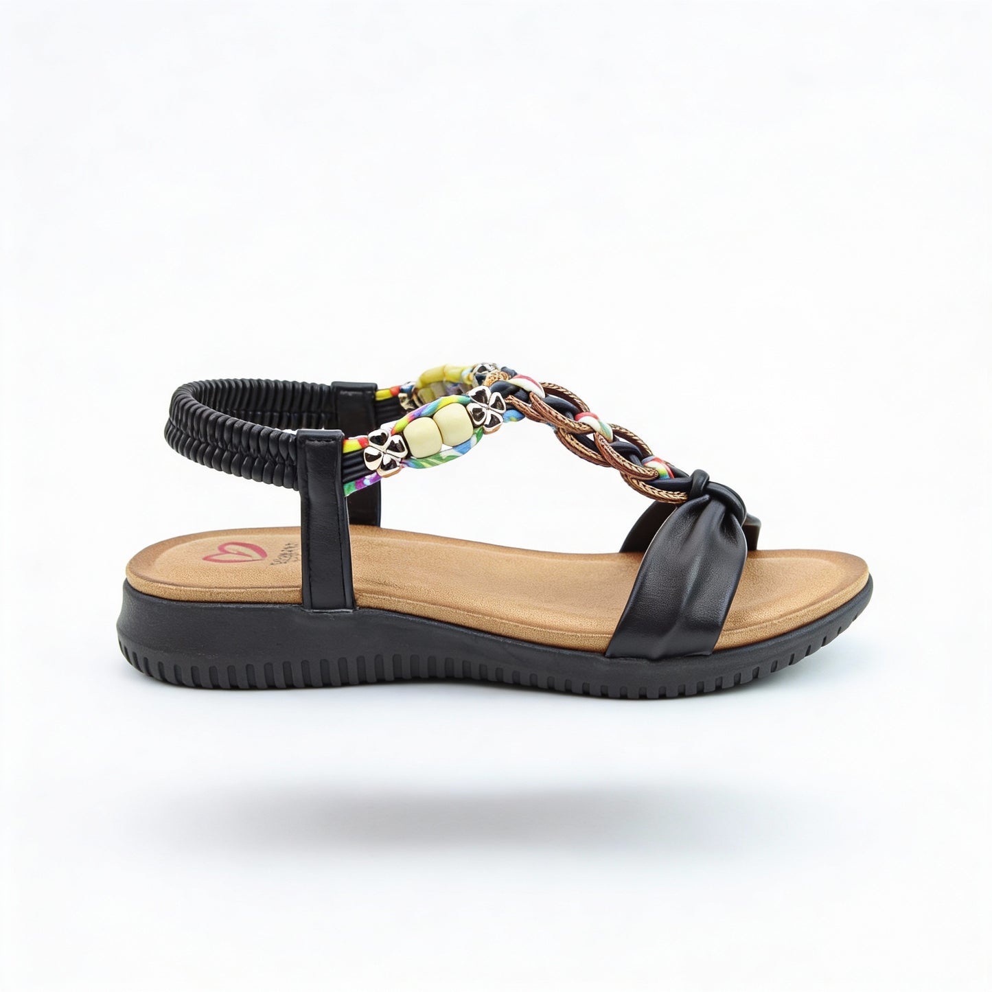 Heavenly Feet BRIGHT Womens Slingback Sandals Black