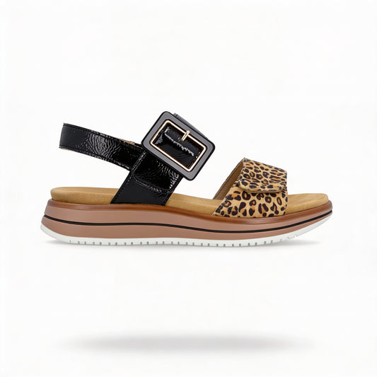 Remonte D1J53 Womens Ankle Strap Sandals Beige/Black