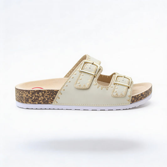 Heavenly Feet SANDY Womens Mules Sandals Beige