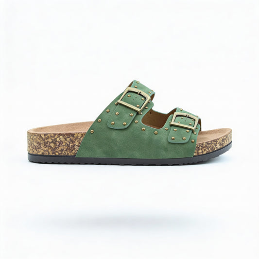 Heavenly Feet POLLY Womens Mules Sandals Forest