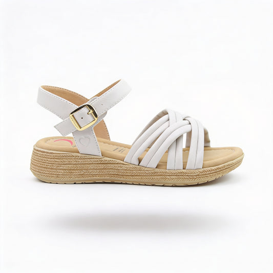 Heavenly Feet SYMPHONY Womens Ankle Strap Sandals Stone